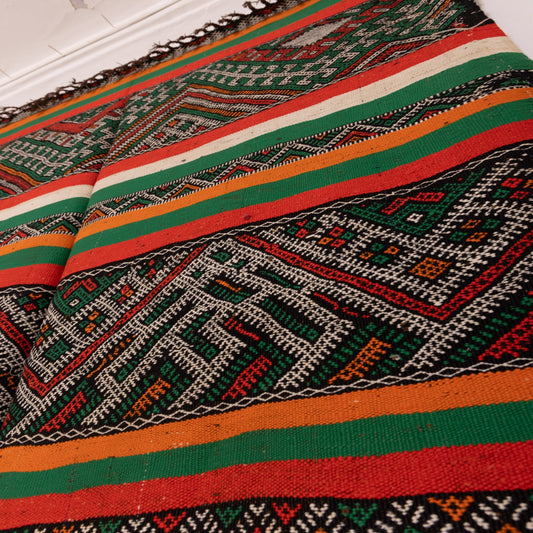 Vintage Moroccan Handwoven Berber Rug - Colorful Tribal Wool Carpet