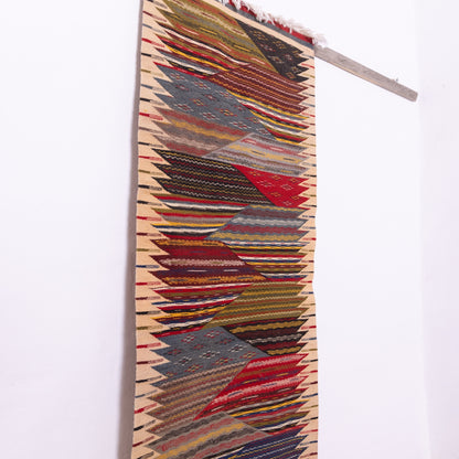 Handwoven Moroccan Akhnif Runner Rug – Bold Geometric Patterns ; 9,68 ft  / 1,97 ft