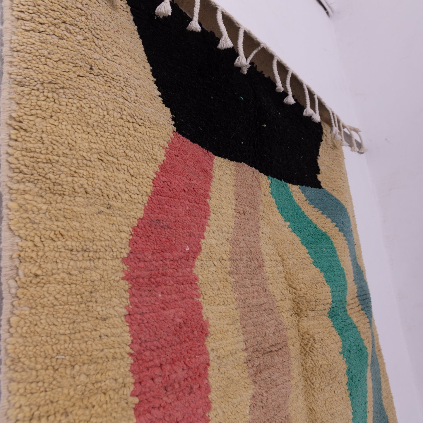 Handmade Boujad Moroccan Rug – Authentic Berber Wool Carpet – Unique Geometric Design