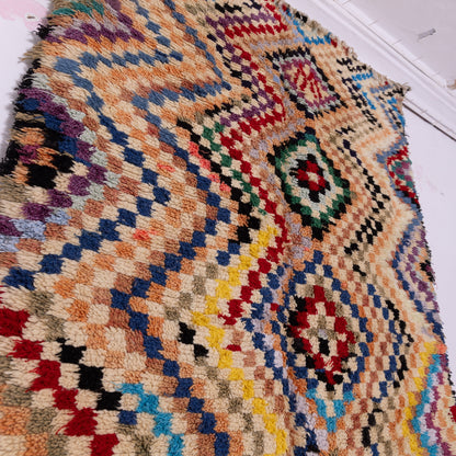 Zigzag Spirit  – Colorful Moroccan azilale Runner with Diamond Motif