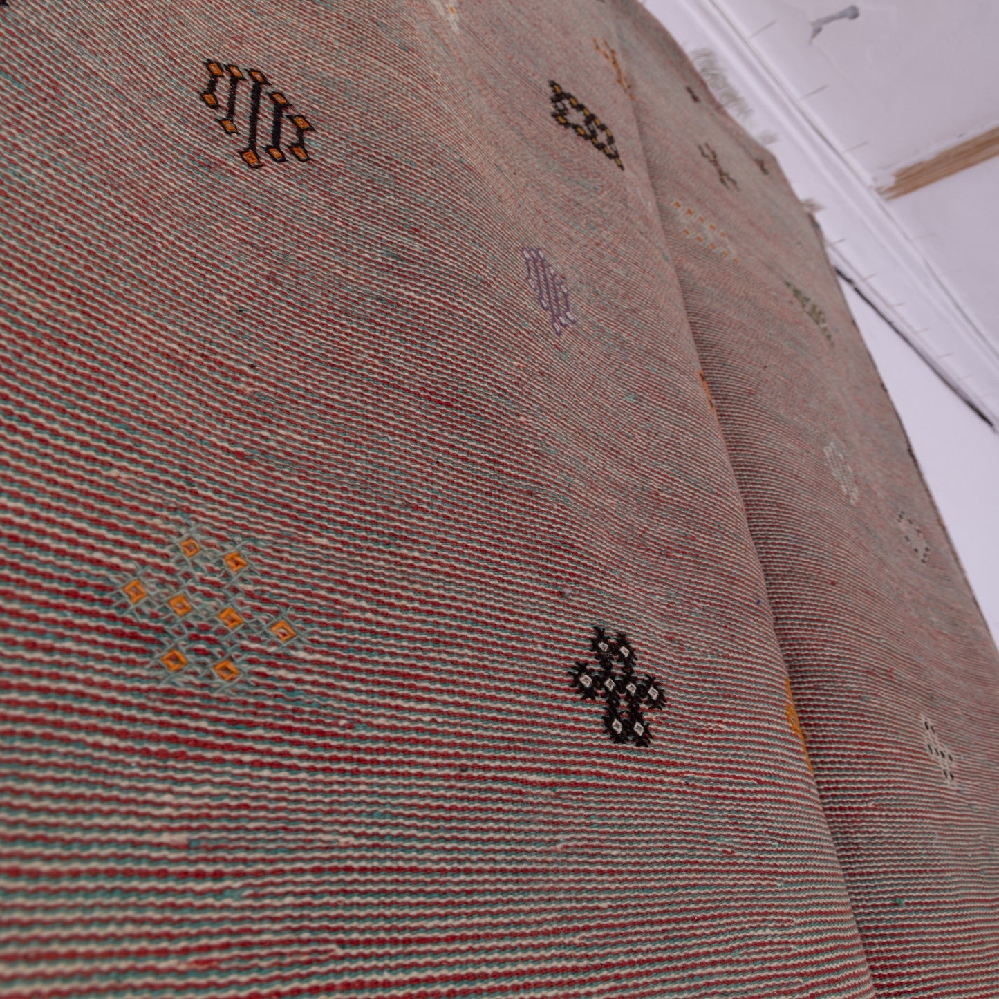 Handwoven Moroccan Akhnif Rug – Earthy Toned Berber Wool & Cotton Carpet