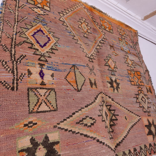 Vintage Moroccan Berber Rug – Handwoven Wool Carpet – Red Tribal Boho Decor