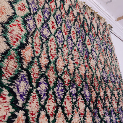 Forest Flame” – Vintage Moroccan azilale Rug with Bold Diamond Pattern