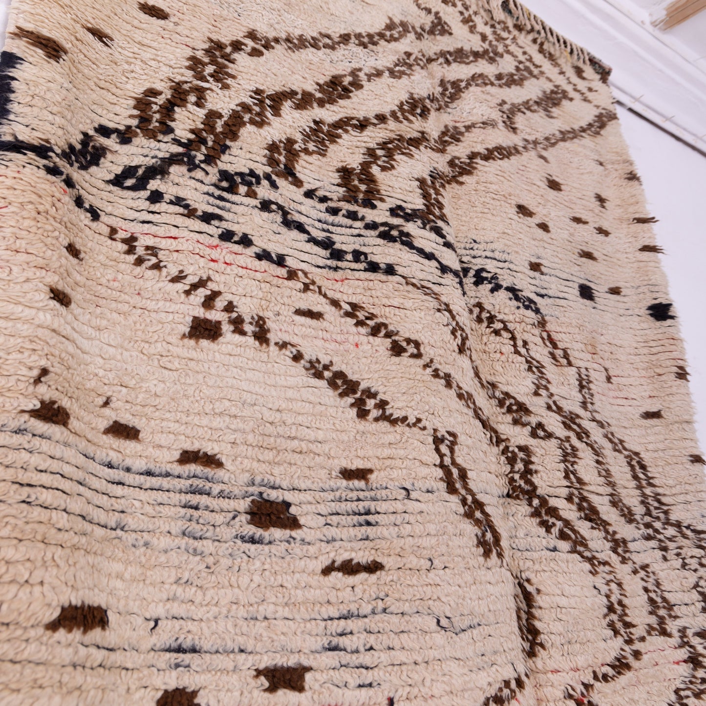 Vintage Azilal Rug - Handwoven Moroccan Wool  One of a Kind Boho Statement