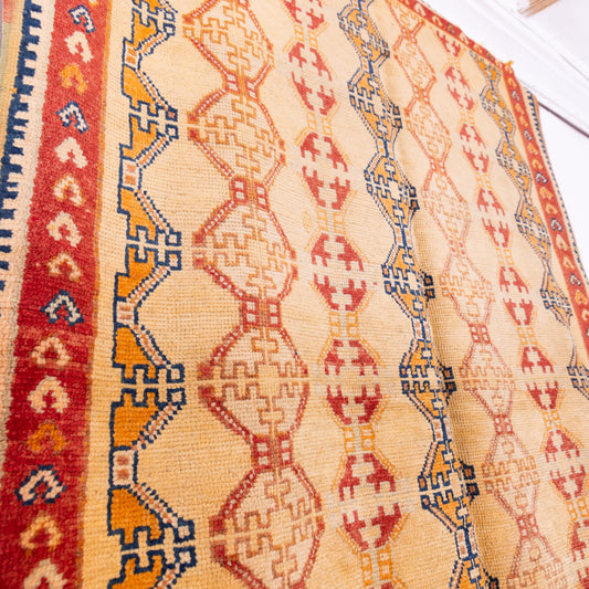 Vintage Moroccan Taznakht Rug - 100% Wool - Handmade Berber Carpet - Traditional Geometric Design - Bohemian Home Decor