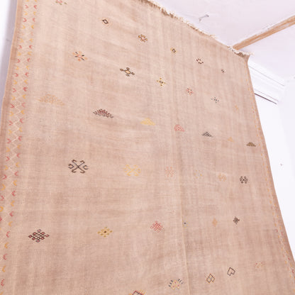 Handwoven Moroccan Akhnif Rug – Elegant Wool & Cotton Berber Carpet ; 9,84 ft / 9,84 ft