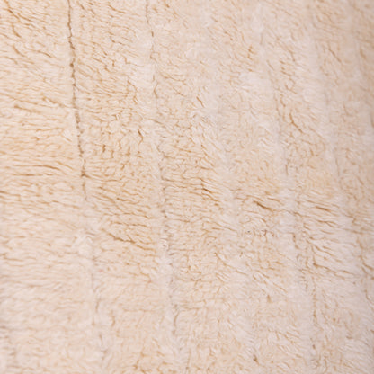 Handmade Mrirt Rug – 100% Wool Moroccan Berber Carpet – Cream Textured Geometric Wool Rug – Luxury Minimalist & Modern Home Decor