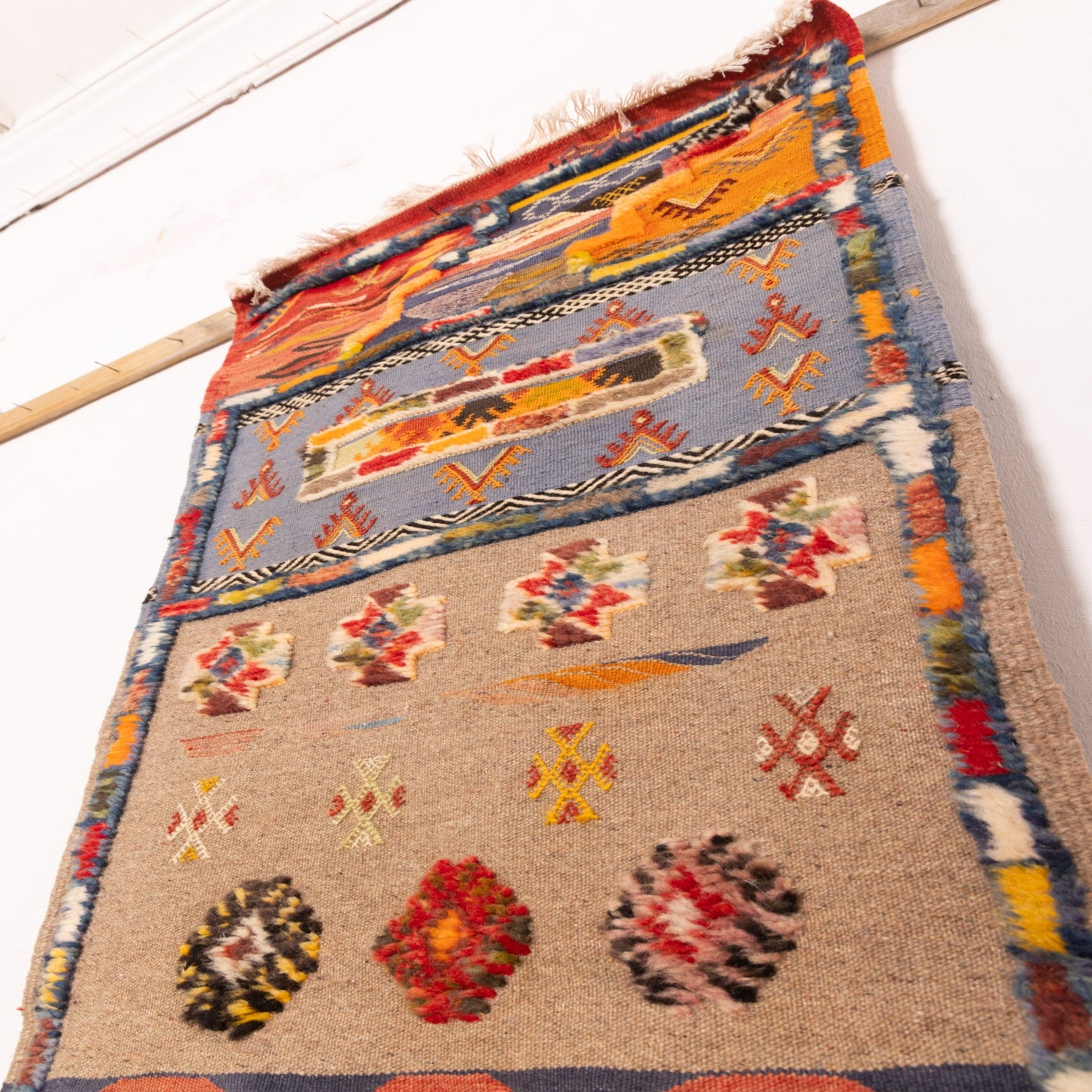 Moroccan Corridor Rug  - Handwoven Runner - Artisan Symbolic Motif