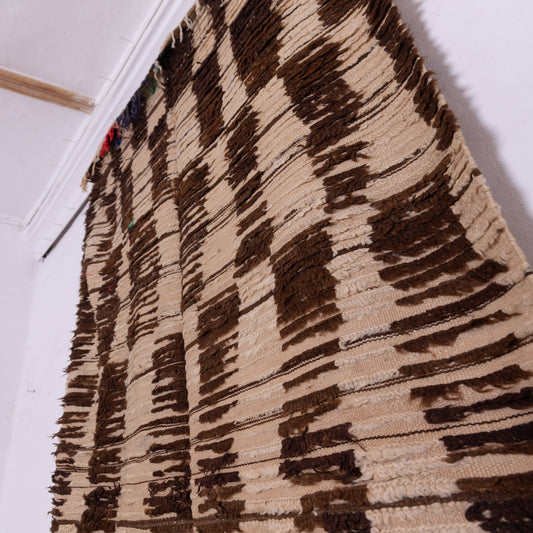 Earth Code” Rug | Handwoven Moroccan Wool in Tribal Brown Geometry