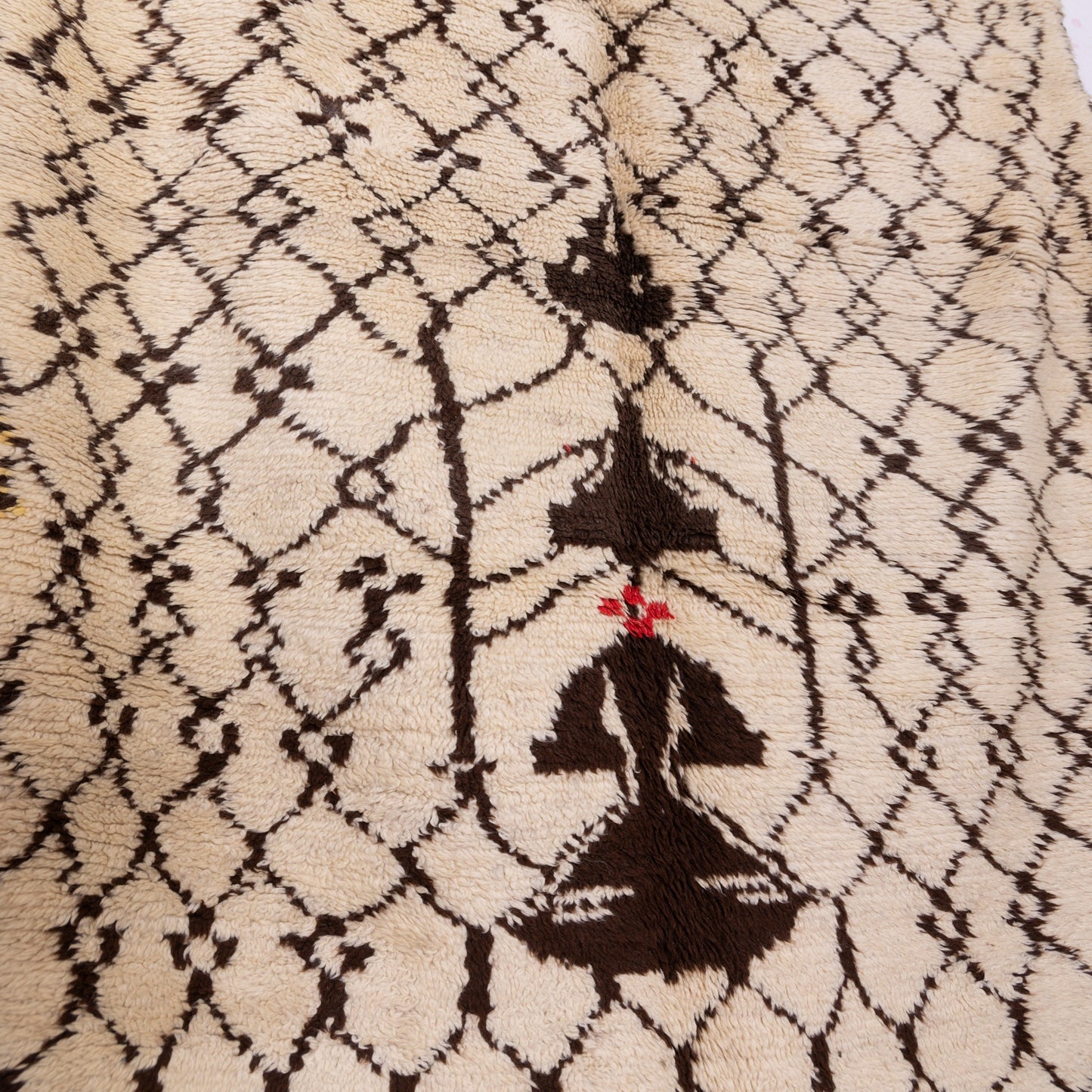 Vintage Moroccan Azilal Rug - Handwoven 100% Wool - Tribal Berber Art - Geometric & Symbolic Design