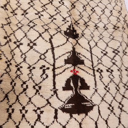 Vintage Moroccan Azilal Rug - Handwoven 100% Wool - Tribal Berber Art - Geometric & Symbolic Design