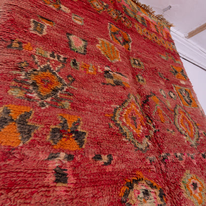 Vintage Moroccan Berber Rug – Handmade Boucherouite Tribal Carpet – Authentic Boho Chic Wool Rug