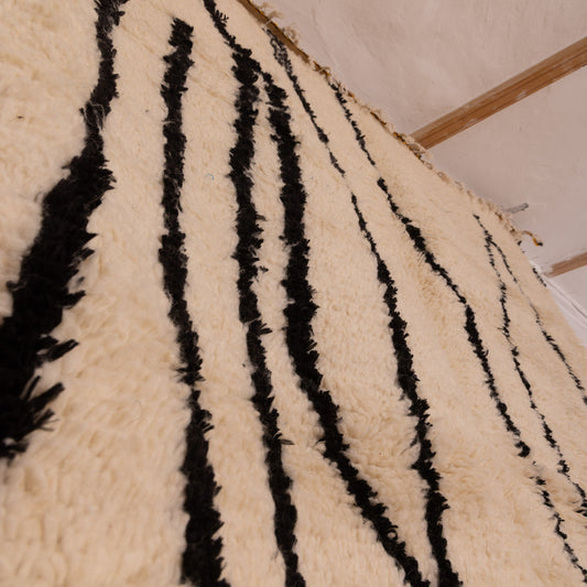 Azilal Moroccan Rug - 80% Wool 20% Cotton - Minimalist Abstract Berber Design - Handmade Area Rug or Wall Tapestry