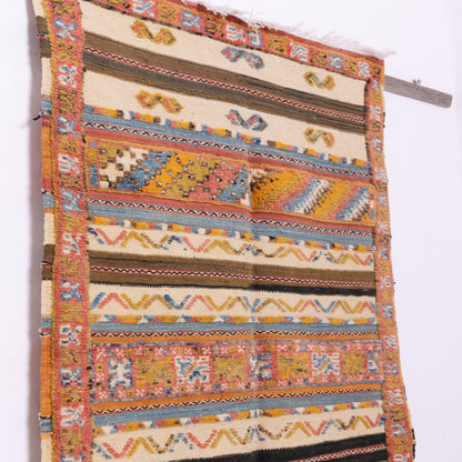 Handwoven Moroccan Akhnif Rug – Bohemian Amazigh Tapestry ; 6,56 ft / 3,44 ft