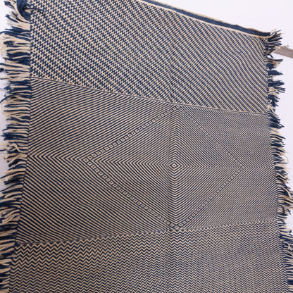 Handwoven Moroccan Akhnif Rug – Modern Berber Geometric Wool Weave ; 5,41 ft / 3,77 ft