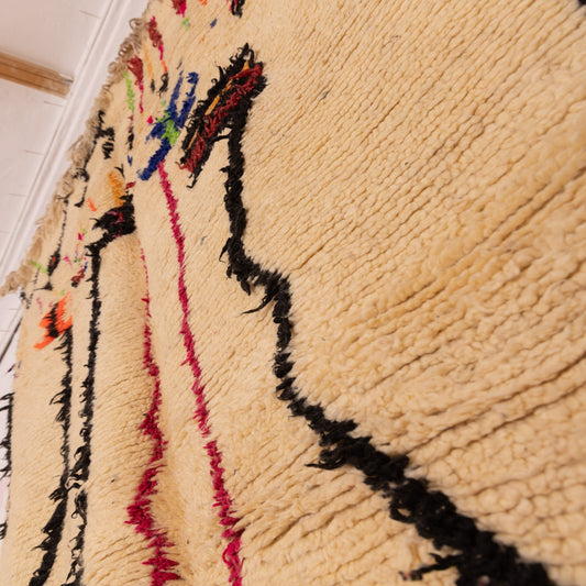 Modern Azilal Rug - 80% Wool 20% Cotton - Abstract Berber Moroccan Carpet - Handmade Wall or Floor Rug