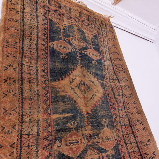 Antique Moroccan Taznakht Rug - 100% Wool - Handmade Berber Carpet - Unique Vintage Tribal Design - Bohemian Home Décor