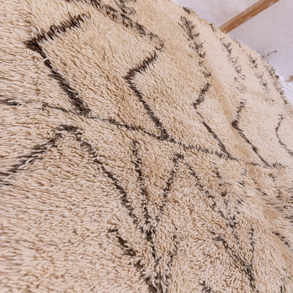 Handwoven Moroccan Beni Ourain Rug | Authentic Wool Berber Carpet | Tribal Minimalist Décor ; 10,17 ft / 6,56 ft