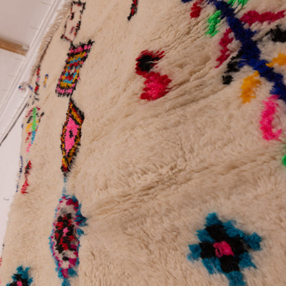 Colorful Azilal Moroccan Rug - Handwoven 80% Wool 20% Cotton - Boho Diamond Pattern - Moroccan Wall Hanging or Area Rug