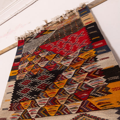 Moroccan Corridor Rug - Handwoven Runner - Tribal Patchwork Design