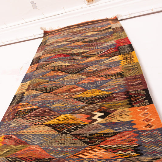 Moroccan Corridor Rug - Handwoven Runner - Tribal Mosaic Design