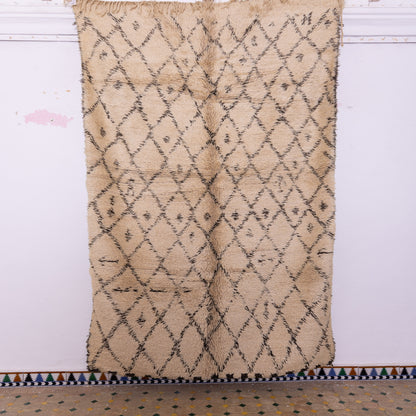 Vintage Beni Ourain Moroccan Rug – Handwoven Berber Wool Carpet ; 10,50 ft / 5,41 ft