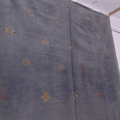 Handwoven Moroccan Akhnif Rug – Deep Blue Berber Wool Carpet ; 10,01 ft / 6,23 ft