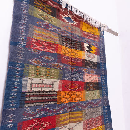 Vintage Moroccan Akhnif Rug – Handwoven Berber Wool Carpet  ; 4,92 ft / 3,28 ft