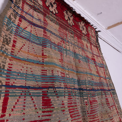 Vintage Moroccan Berber Rug – Handwoven Wool Carpet with Geometric & Floral Tribal Motifs