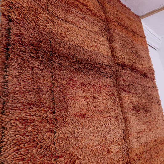 Vintage Moroccan Berber Rug – Handwoven Wool from Moyen Atlas – Warm Rust & Earthy Tones – Authentic Beni Mguild Rug – Bohemian & Rustic Decor