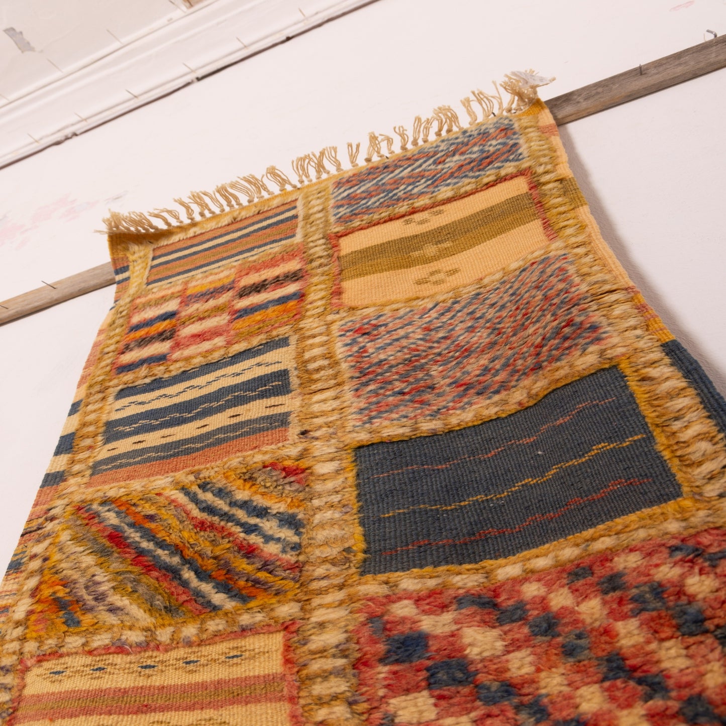 Moroccan Patchwork Corridor Rug - Handwoven Runner - Eclectic Berber Artistry