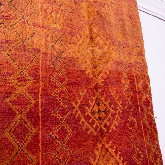 Vintage Rehamna Moroccan Rug – Handwoven Berber Wool Carpet in Warm Earthy Tones