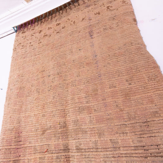 Vintage Moroccan Bjaad Rug – Handwoven Wool Berber Carpet in Subtle Neutral Tones – Timeless Minimalist Home Decor