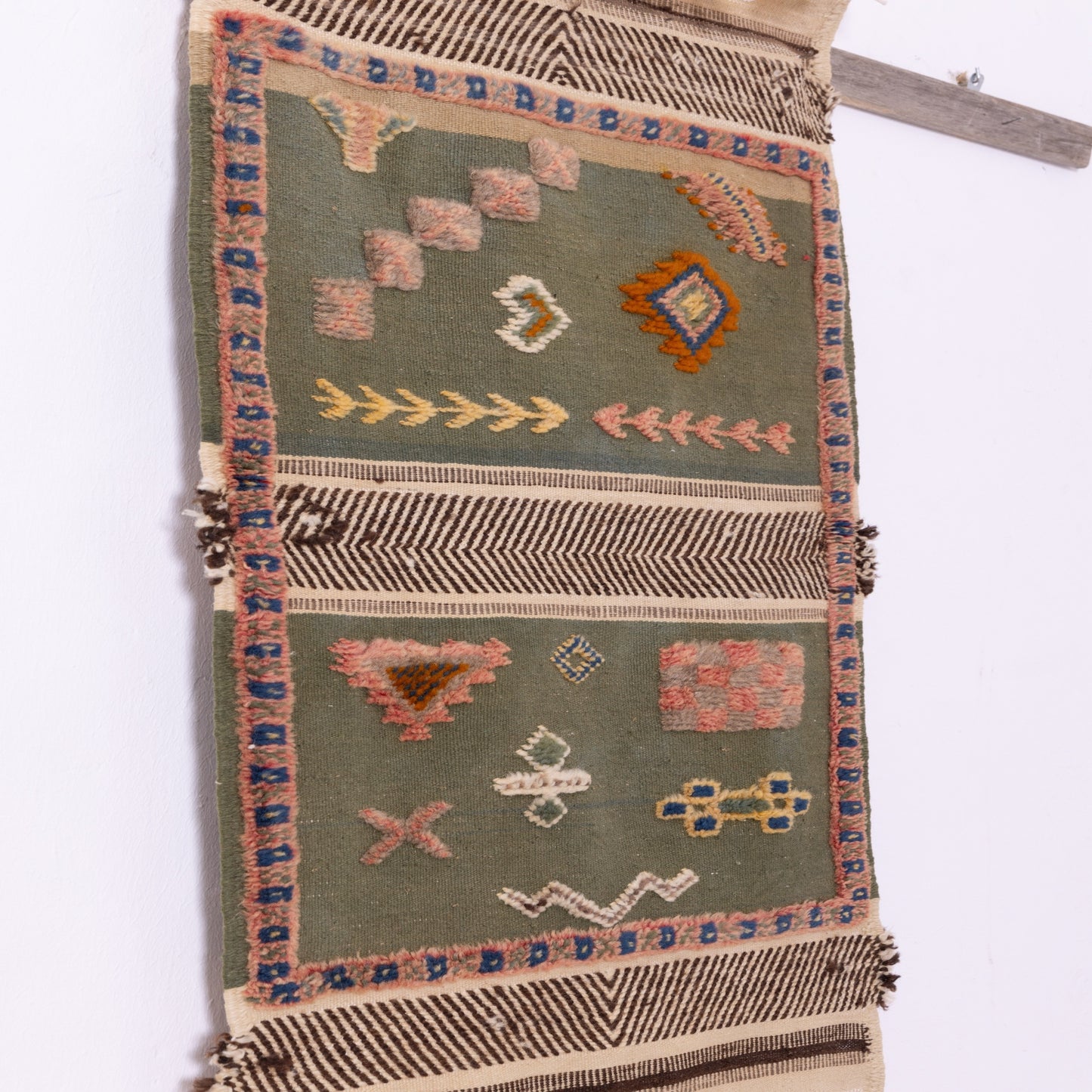 Authentic Moroccan Akhnif Rug – Handwoven Amazigh Wool & Cotton Textile ; 3,61 ft / 1,97 ft