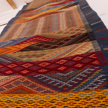 Moroccan Corridor Rug - Extra-Long Handwoven Runner - Tribal Patchwork Elegance
