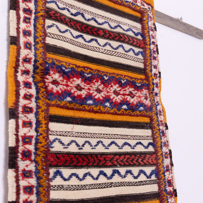 Handwoven Moroccan Akhnif Rug – Amazigh Berber Flatweave ; 4,92 ft / 1,97 ft