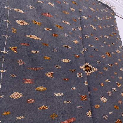 Handwoven Moroccan Akhnif Rug – Elegant Berber Wool & Cotton Carpet with Tribal Motifs