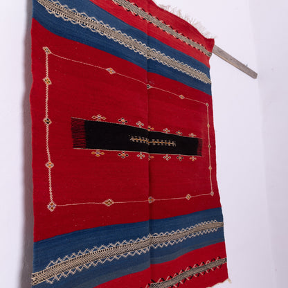 Handwoven Moroccan Akhnif Rug – Bold Berber Wool & Cotton Carpet