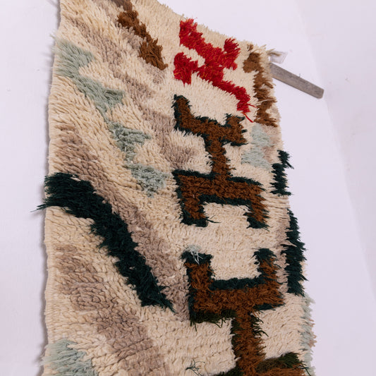 Vintage Azilal Berber Rug - Abstract Tribal Moroccan Wool Runner - Boho Wall Hanging