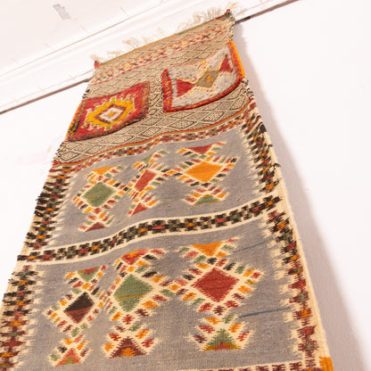 Moroccan Corridor Rug - Handwoven Runner - Tribal Patchwork Panel Design