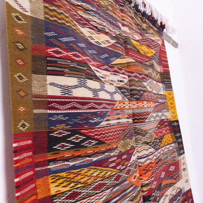 Handwoven Moroccan Akhnif Rug – A Stunning Bohemian Statement Piece ; 7,22 ft  / 3,61 ft