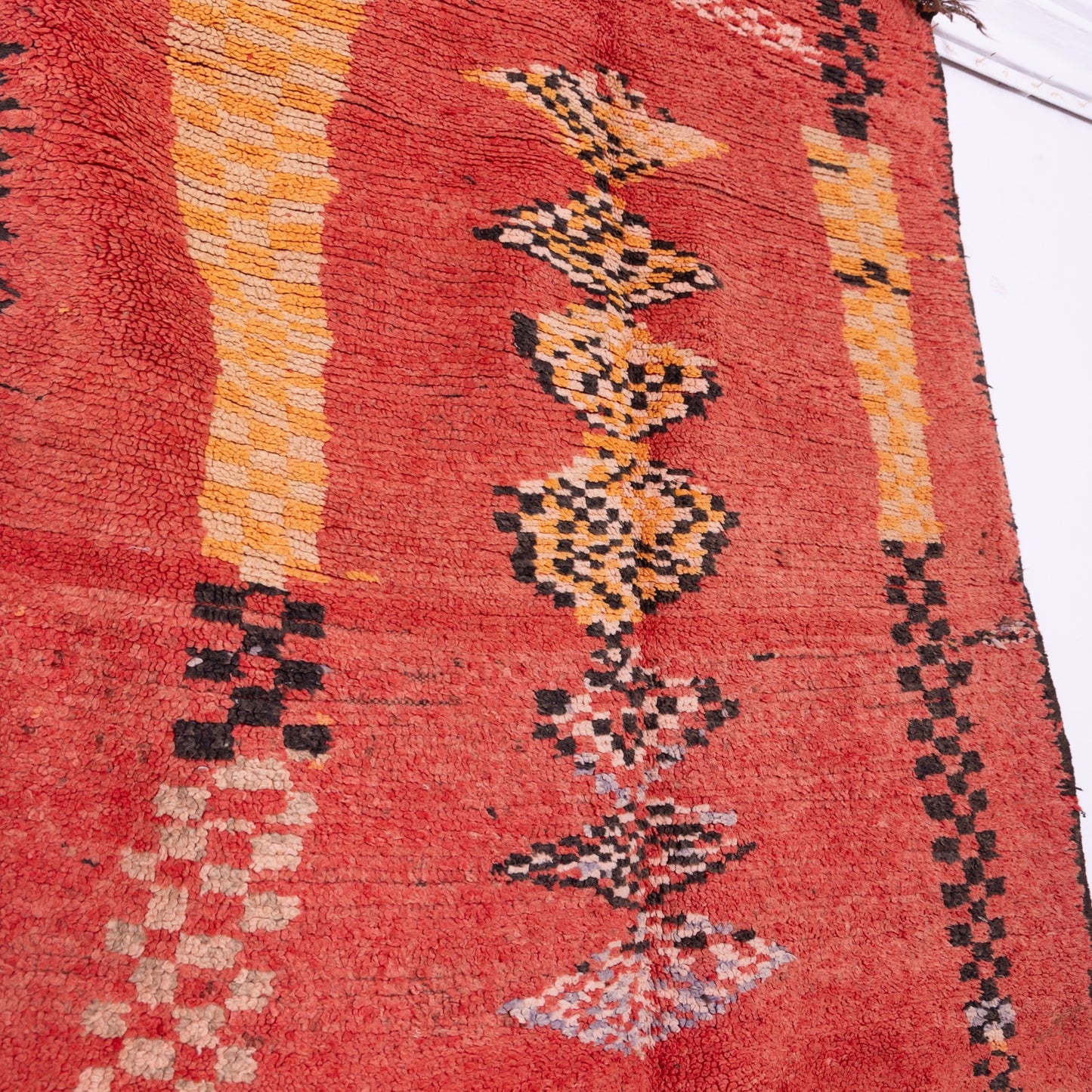 Vintage Rehamna Moroccan Rug – Handwoven Wool & Goat Wool Tribal Carpet ; 8,53 ft / 4,92 ft