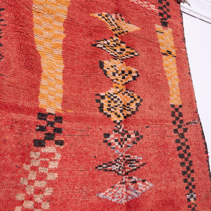 Vintage Rehamna Moroccan Rug – Handwoven Wool & Goat Wool Tribal Carpet ; 8,53 ft / 4,92 ft