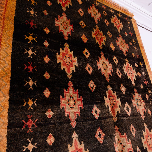 Rare Vintage Moroccan Taznakht Rug - 100% Wool - Authentic Berber Handwoven Carpet - Geometric Tribal Design - Bohemian Home Decor