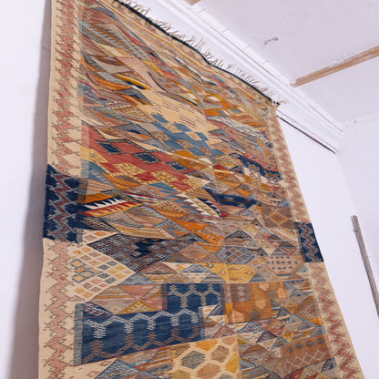 Handwoven Moroccan Akhnif Rug – Intricate Berber Wool & Cotton Carpet ; 8,86 ft / 5,91 ft