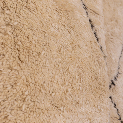 Handmade Beni Ourain Rug – Authentic Moroccan Wool Carpet – Geometric Berber Rug – Minimalist Boho Area Rug – Soft & Plush Wool Rug ; 13,45 ft / 6,73 ft