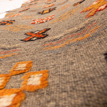 Moroccan Corridor Rug - Handwoven Berber Runner - Earthy Geometric Charm