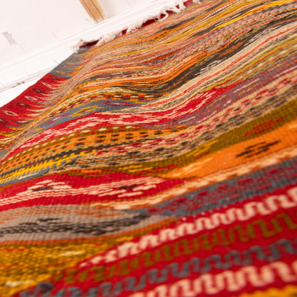 Moroccan Corridor Rug - Handwoven Runner - Earth-Tone Berber Patchwork Style