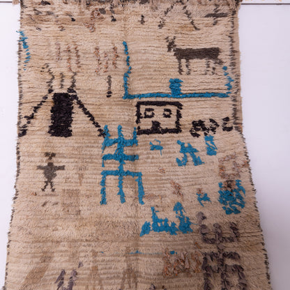 Vintage Azilal Rug - Handwoven Moroccan Wool  One of a Kind Boho Statement