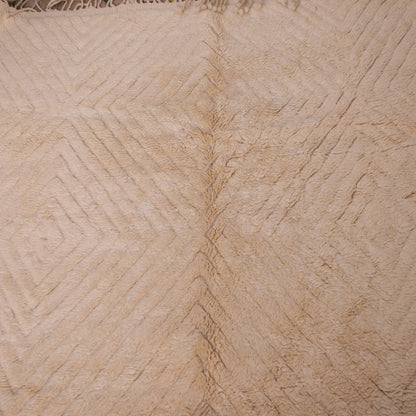 Handmade Mrirt Rug – 100% Wool Moroccan Berber Carpet – Cream Textured Chevron Wool Rug – Luxury Minimalist & Modern Home Decor